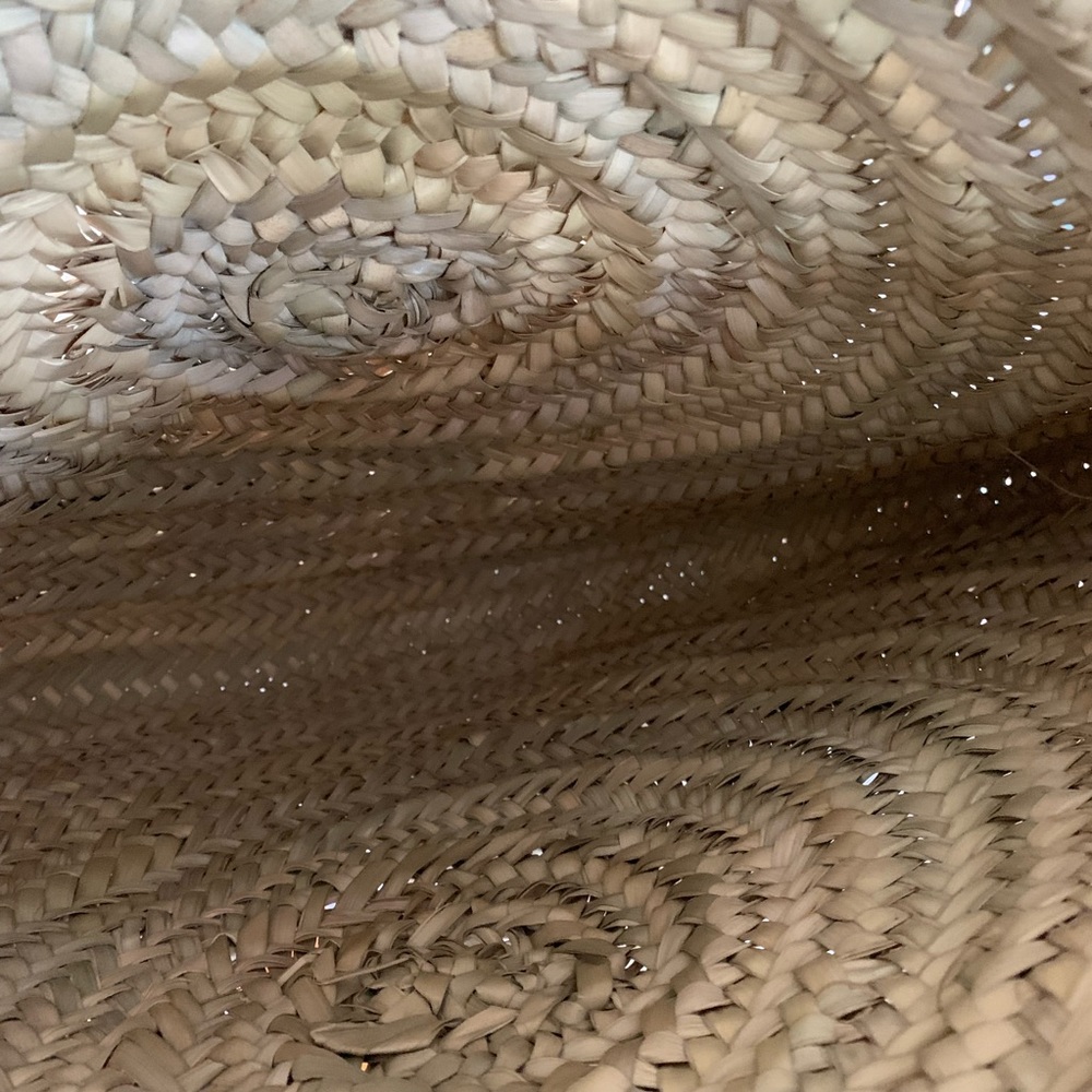 Round straw purse bag leather purse circle large - Picture 5 of 7